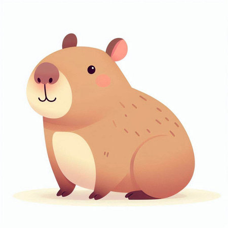 Cute hamster on white background. Vector illustration in cartoon style.のイラスト素材