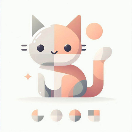 Cute cat on a white background. Vector illustration. Eps 10のイラスト素材