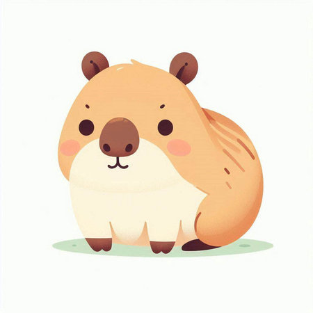 Cute cartoon hamster. Vector illustration on a white background.のイラスト素材