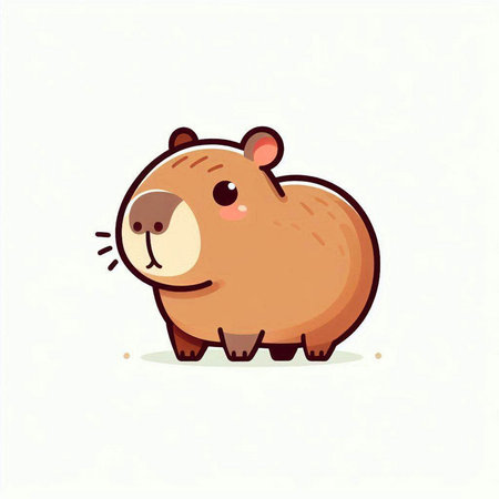 Cute cartoon beaver. Vector illustration of a beaver.のイラスト素材