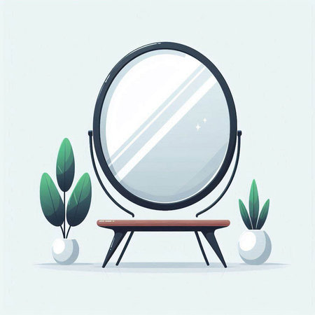 Mirror in a flat style. Vector illustration for your design.のイラスト素材
