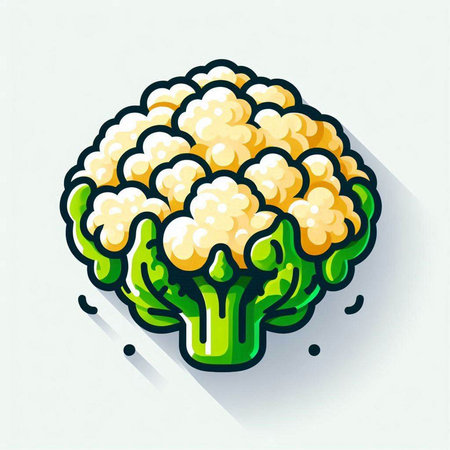 Cauliflower icon, flat design, vector illustration, eps 10のイラスト素材