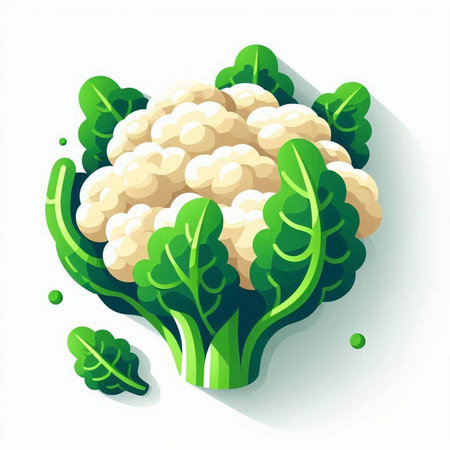 Cauliflower isolated on a white background. Vector illustration for your design.のイラスト素材