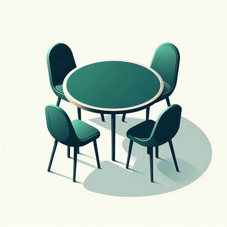 Table and chairs in a cafe or restaurant. 3D illustration.のイラスト素材