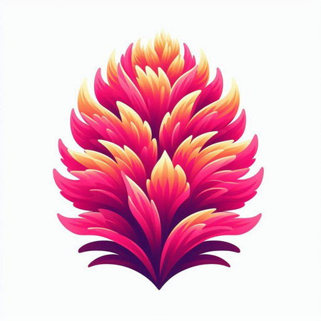 Pineapple flower. Vector illustration. Isolated on white background.のイラスト素材