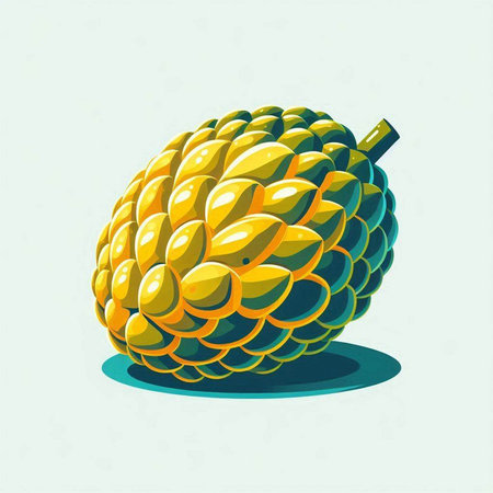 Custard apple fruit, vector illustration, eps 10.のイラスト素材
