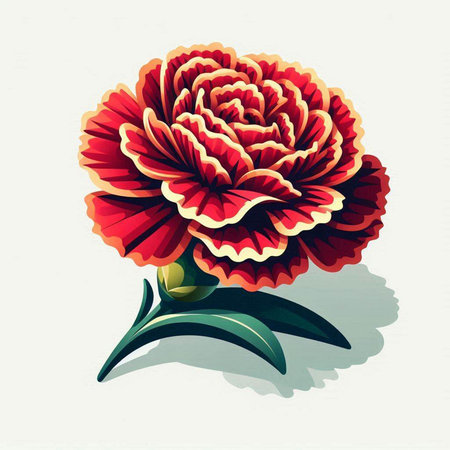 Carnation in retro style. Vector illustration for your design.のイラスト素材