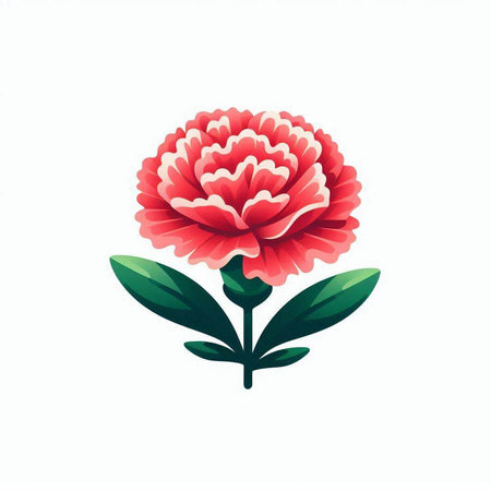 Beautiful pink peony flower isolated on white background. Vector illustration.のイラスト素材
