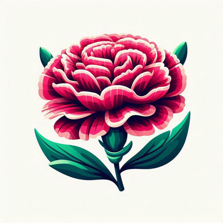 Beautiful peony flower isolated on white background. Vector illustration.のイラスト素材