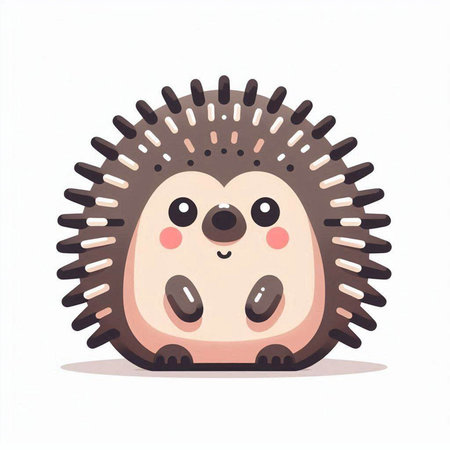 Cartoon hedgehog. Vector illustration isolated on a white background.のイラスト素材