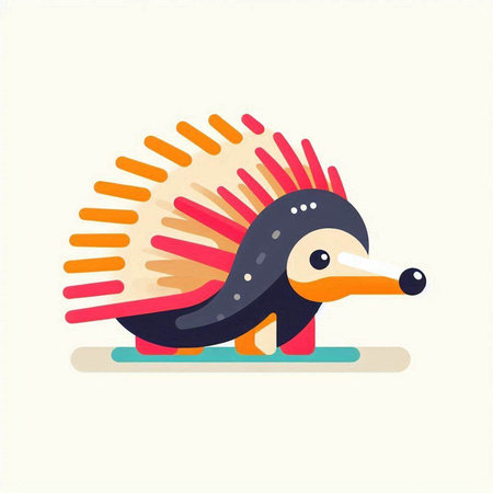 Cute hedgehog. Vector illustration in flat cartoon style isolated on white background.のイラスト素材