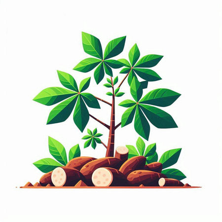 Palm tree. Vector illustration in flat style. Isolated on white background.のイラスト素材