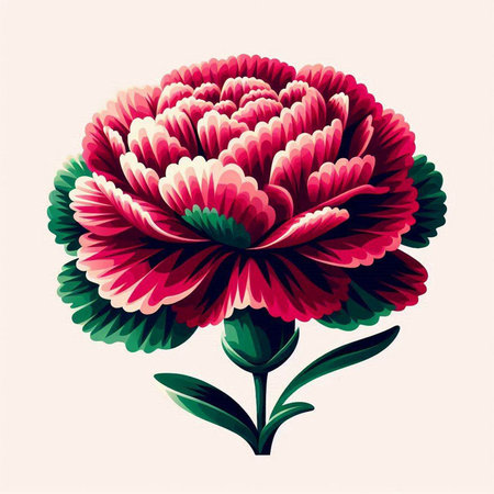 Vector illustration of a beautiful pink chrysanthemum flower.のイラスト素材