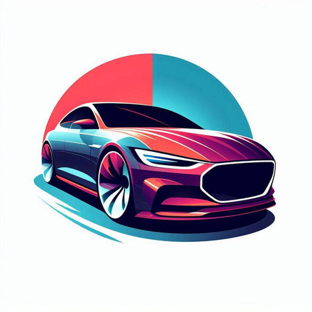 Sport car. Vector illustration. Isolated on a white background.のイラスト素材