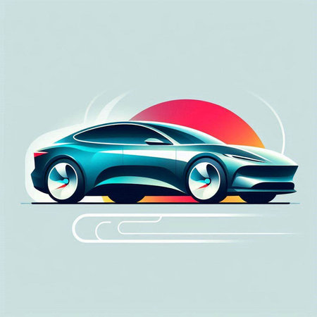 Sport car vector illustration. Sport car on road. Sport car iconのイラスト素材