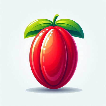 Illustration of a cherry on a white background. Vector illustration.のイラスト素材