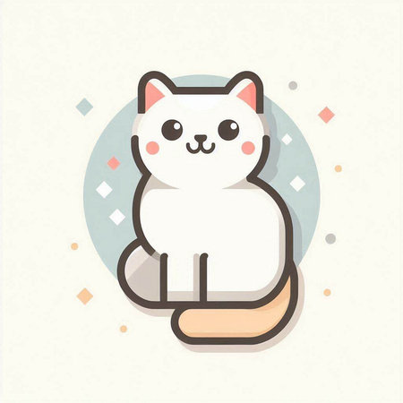 Cute cat vector illustration. Cute cartoon character. Flat design.のイラスト素材