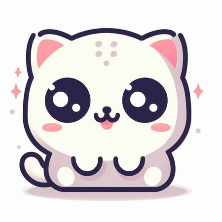 Cute kawaii cat. Vector illustration in cartoon style.のイラスト素材