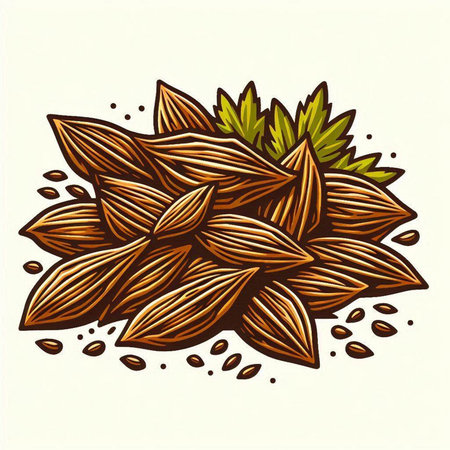 Illustration of Pistachio nuts. Hand drawn vector illustration.のイラスト素材
