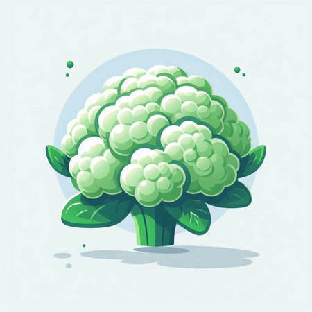 Cauliflower vector illustration. Cauliflower in cartoon style.のイラスト素材