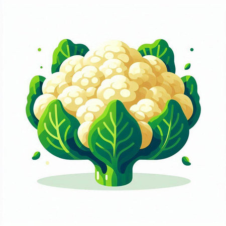 Cauliflower vector illustration. Cauliflower isolated on white background.のイラスト素材