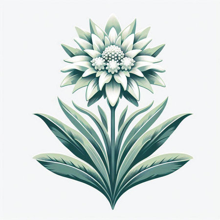 Illustration of a dahlia flower on a white background.のイラスト素材