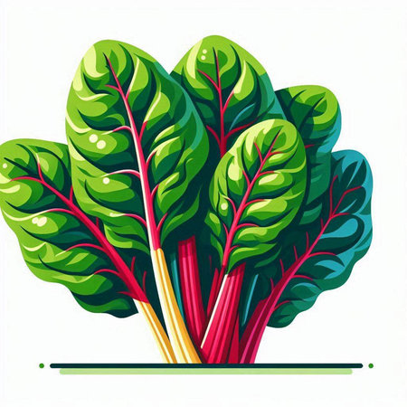 Chard isolated on white background. Vector illustration. Eps 10.のイラスト素材