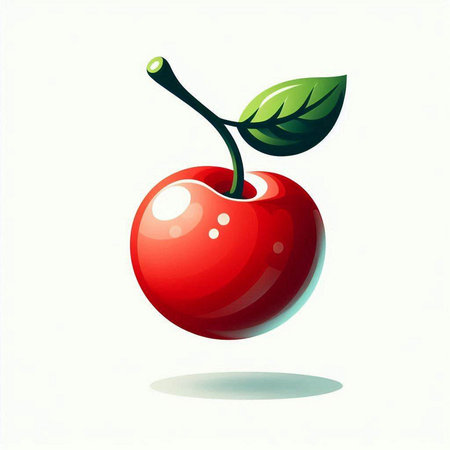 Cherry isolated on white background. Vector illustration. Eps 10.のイラスト素材