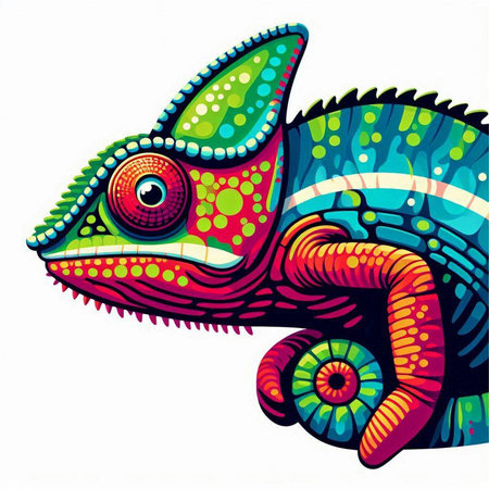 chameleon isolated on white background. vector illustration eps10のイラスト素材