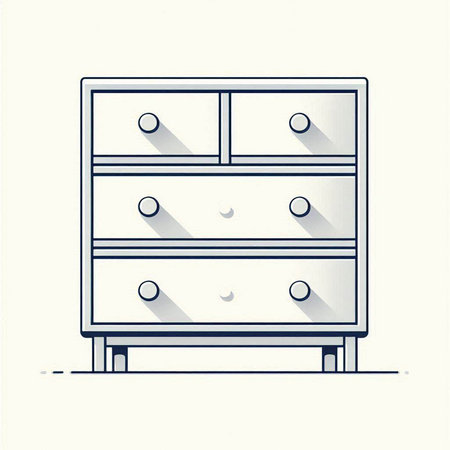 Drawer with drawers. Vector illustration in flat design style.のイラスト素材