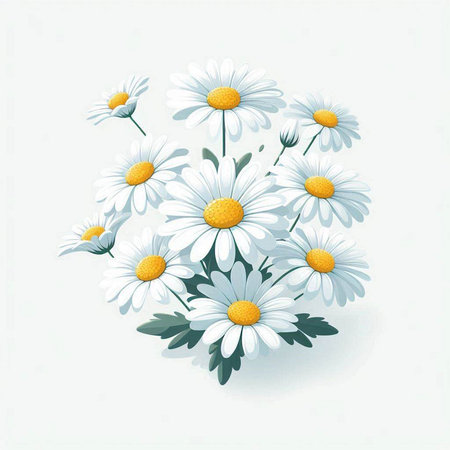 daisies on a white background, vector illustration, eps 10のイラスト素材