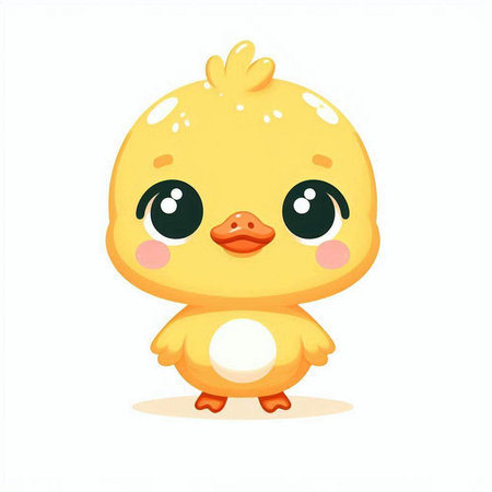 Cute cartoon baby chicken isolated on white background. Vector illustration.のイラスト素材