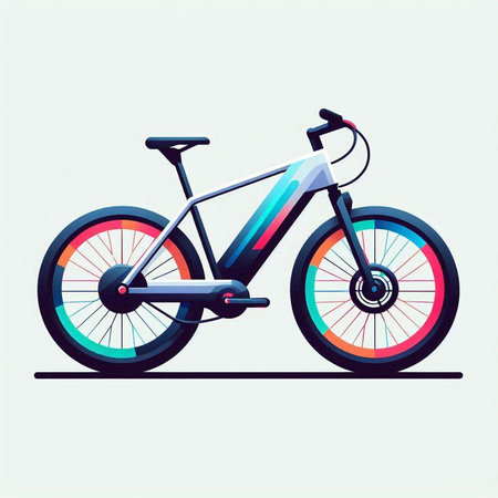 Bike vector illustration. Flat style. Isolated on white background.のイラスト素材