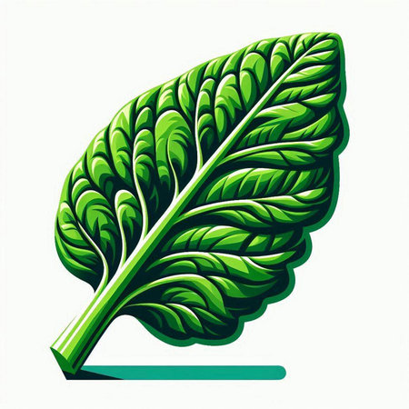 Leaf of chard. Vector illustration isolated on white background.のイラスト素材