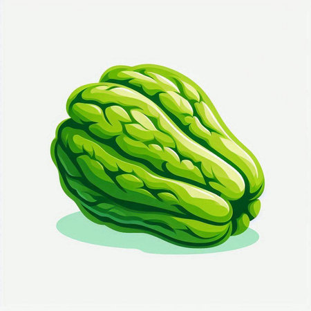 Bitter melon isolated on a white background. Vector illustration.のイラスト素材
