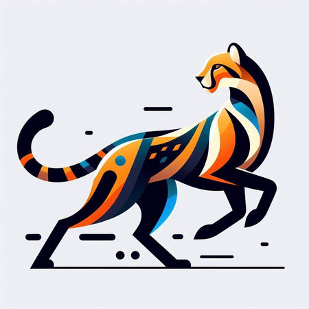 Colorful stylized cheetah. Vector illustration for your designのイラスト素材