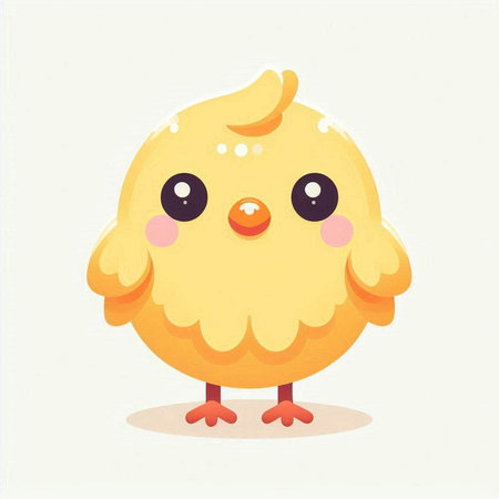 Cute cartoon chicken. Vector illustration isolated on a white background.のイラスト素材