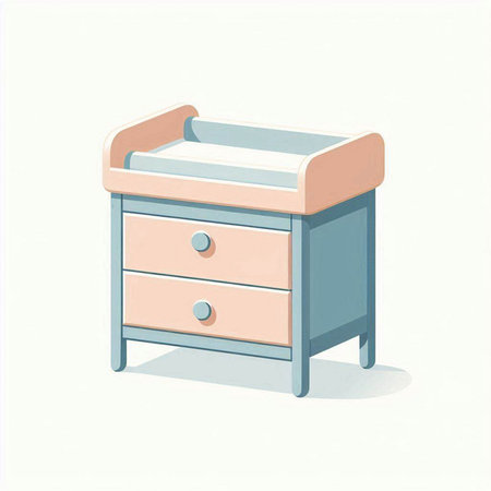 Cabinet with drawers on a white background. Vector illustrationのイラスト素材