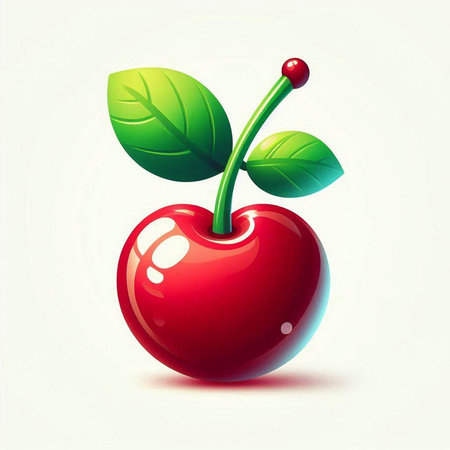 Vector illustration of cherry on a white background. Eps 10 vector file.のイラスト素材