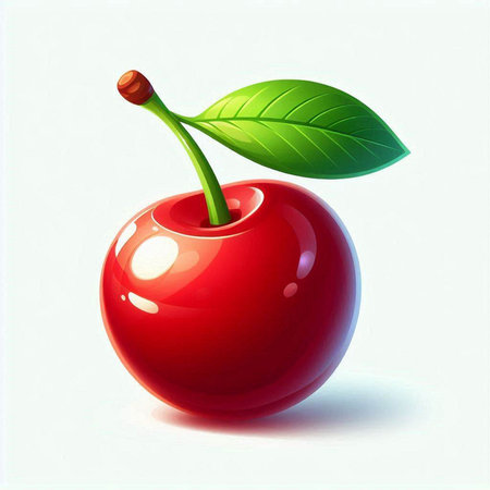 Cherry on a white background. Vector illustration of a cherry.のイラスト素材