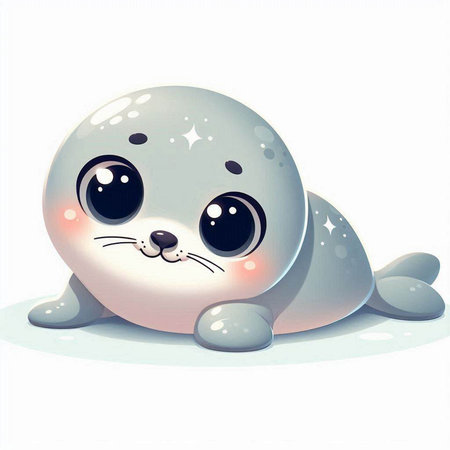 Cute seal on a white background, vector illustration, eps10のイラスト素材