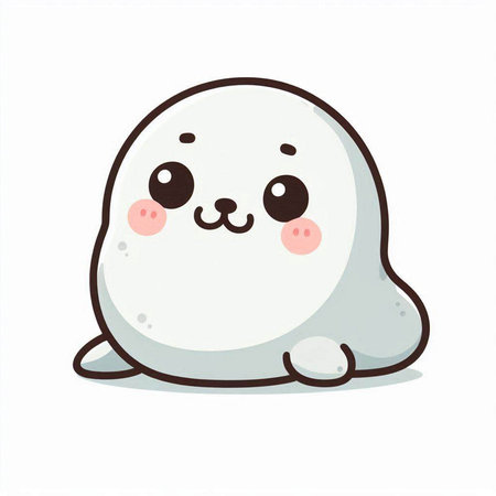 Cute cartoon white penguin. Vector illustration isolated on white background.のイラスト素材