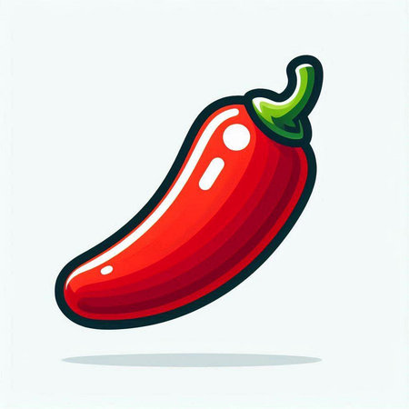 Red hot chili pepper isolated on a white background. Vector illustration.のイラスト素材