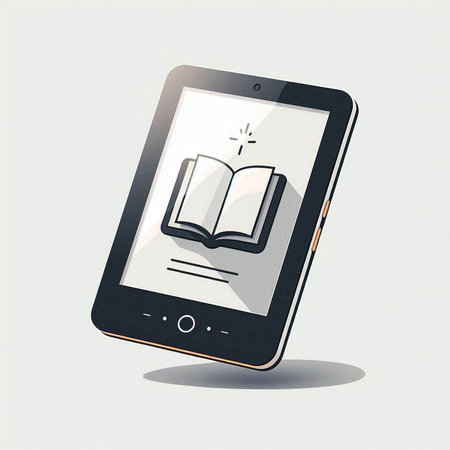 Smartphone with an open book on the screen. Vector illustration.のイラスト素材