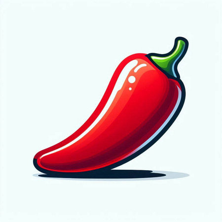 red hot chili pepper isolated on a white background. vector illustration.のイラスト素材