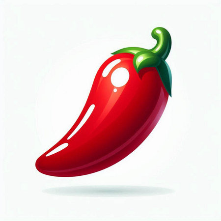 Red hot chili pepper isolated on a white background. Vector illustration.のイラスト素材