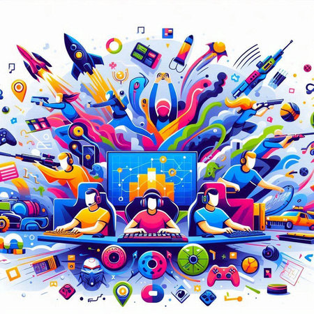 Graphic design concept with people and gadgets. Vector illustration. Eps 10のイラスト素材