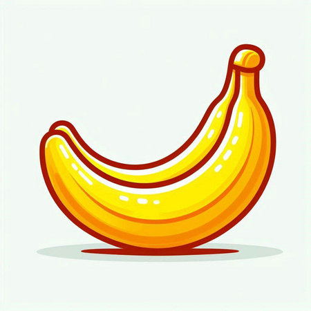 Banana icon. Vector illustration of a banana. Cartoon style.のイラスト素材