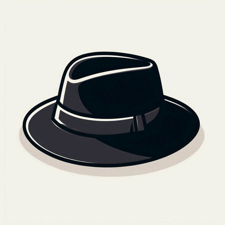 Black hat isolated on white background. Vector illustration. Eps 10.のイラスト素材