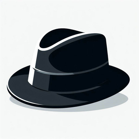 black hat on a white background, vector illustration, eps10のイラスト素材